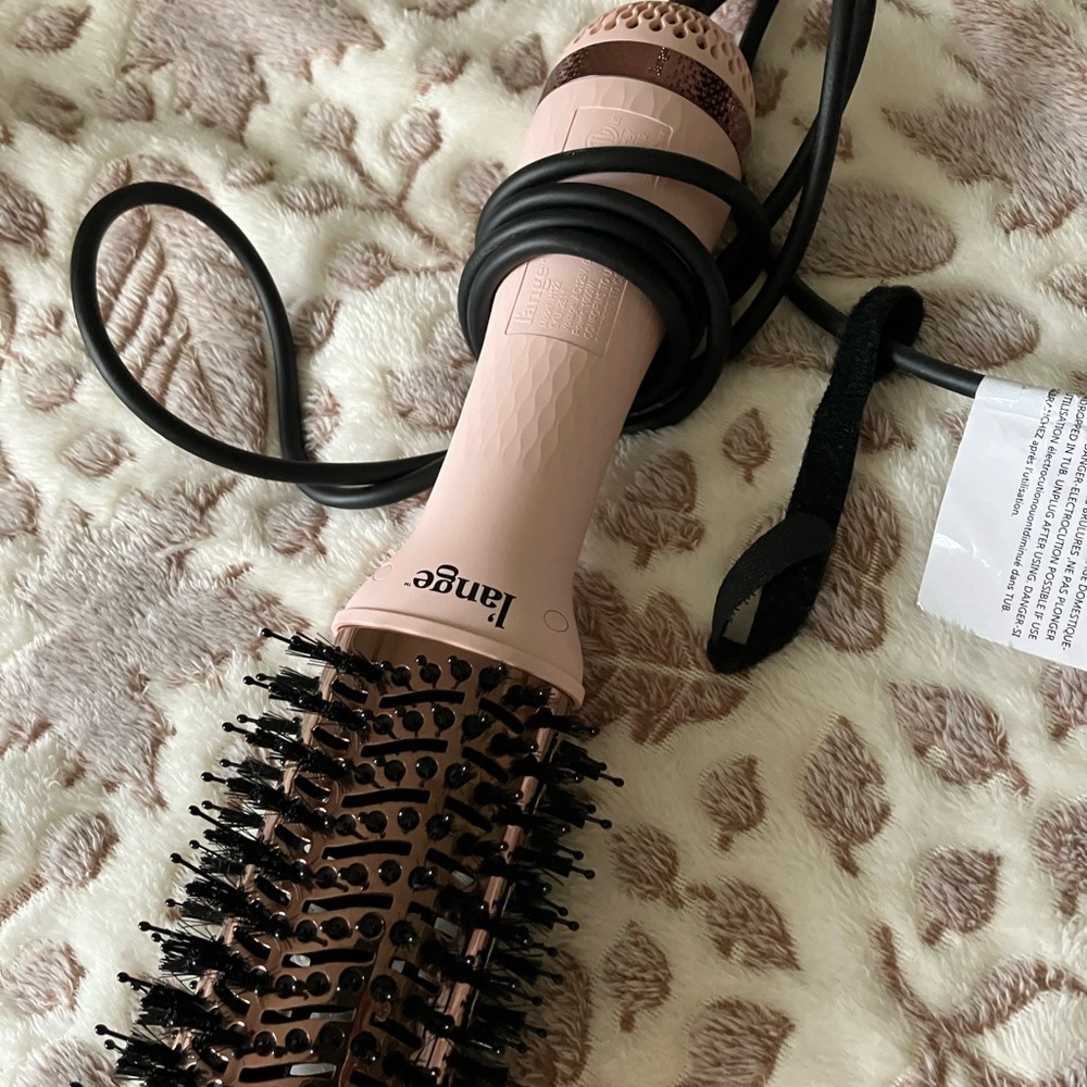 Lange Rose Gold and Pink Rotating Hot Air Brush Styler